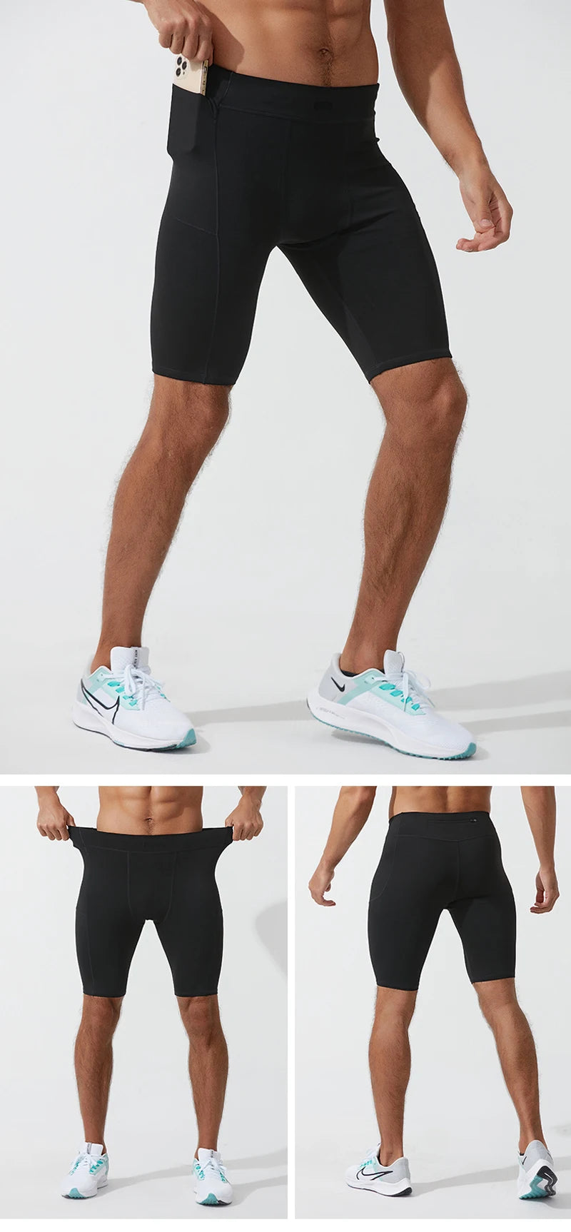 Men's Compression Shorts - Running Tights with Pocket
