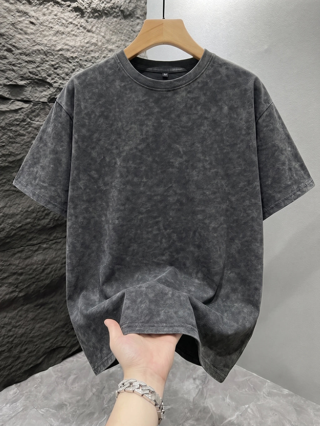 Men's Vintage Acid-Wash T-Shirt – Oversized Fit - product view 1