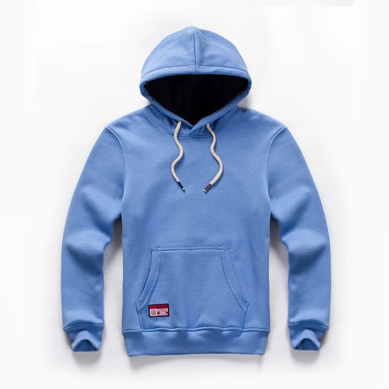Men's Hoodie - Cotton-Blend Casual Pullover