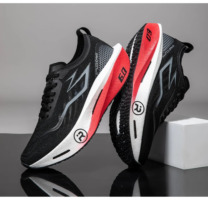 Men's Running Shoes - Air-Mesh Lace-Up Pair