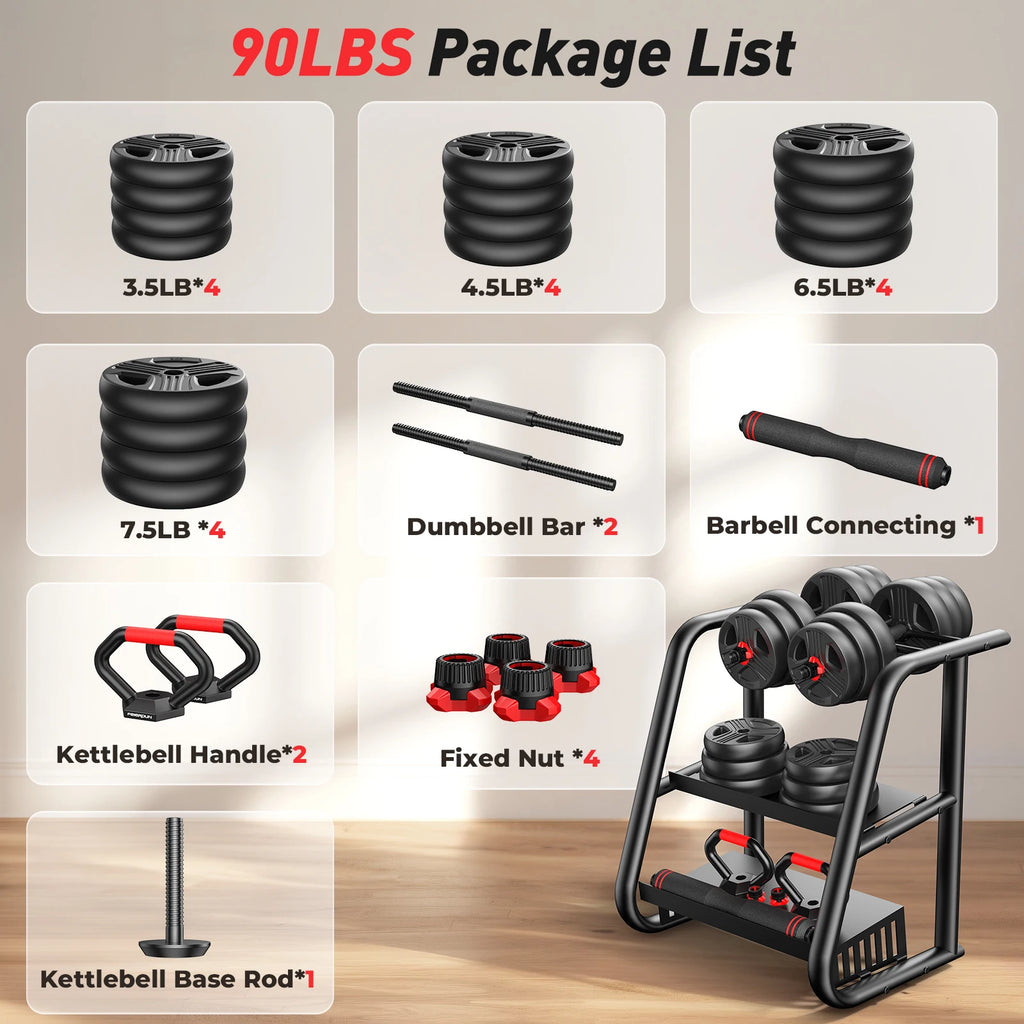 Adjustable Weight Set - 5-in-1 Free Weight System