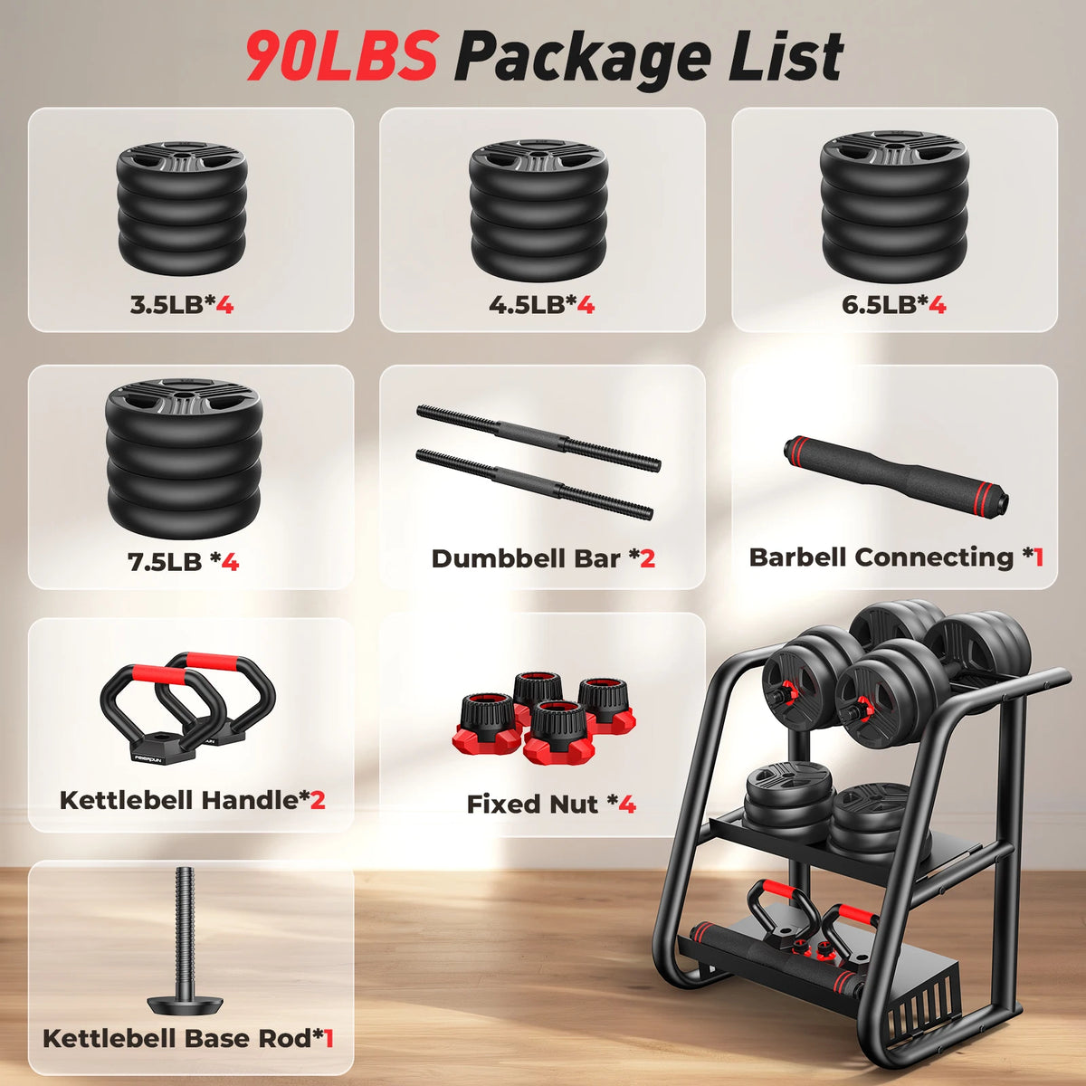 Adjustable Weight Set - 5-in-1 Free Weight System