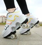 Women's Roller Skate Shoes - Four-Wheel Lace-Up Pair