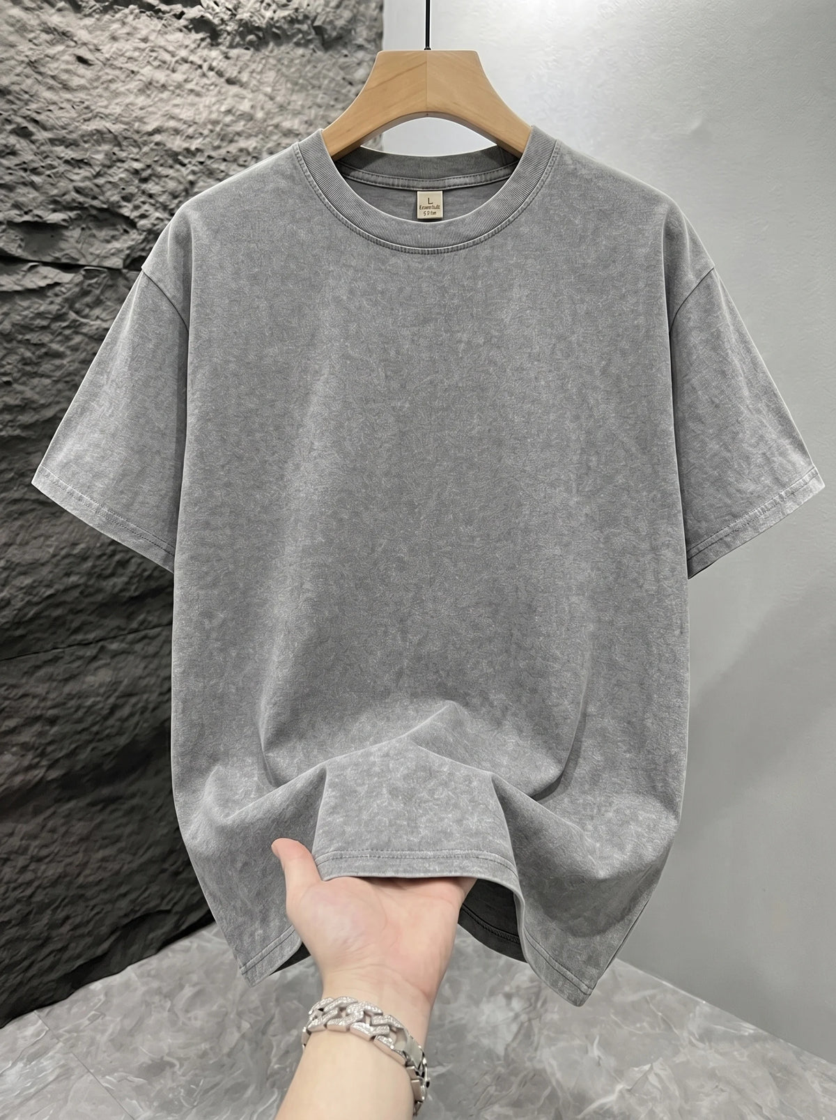 Men's Vintage Acid-Wash T-Shirt – Oversized Fit - product view 7