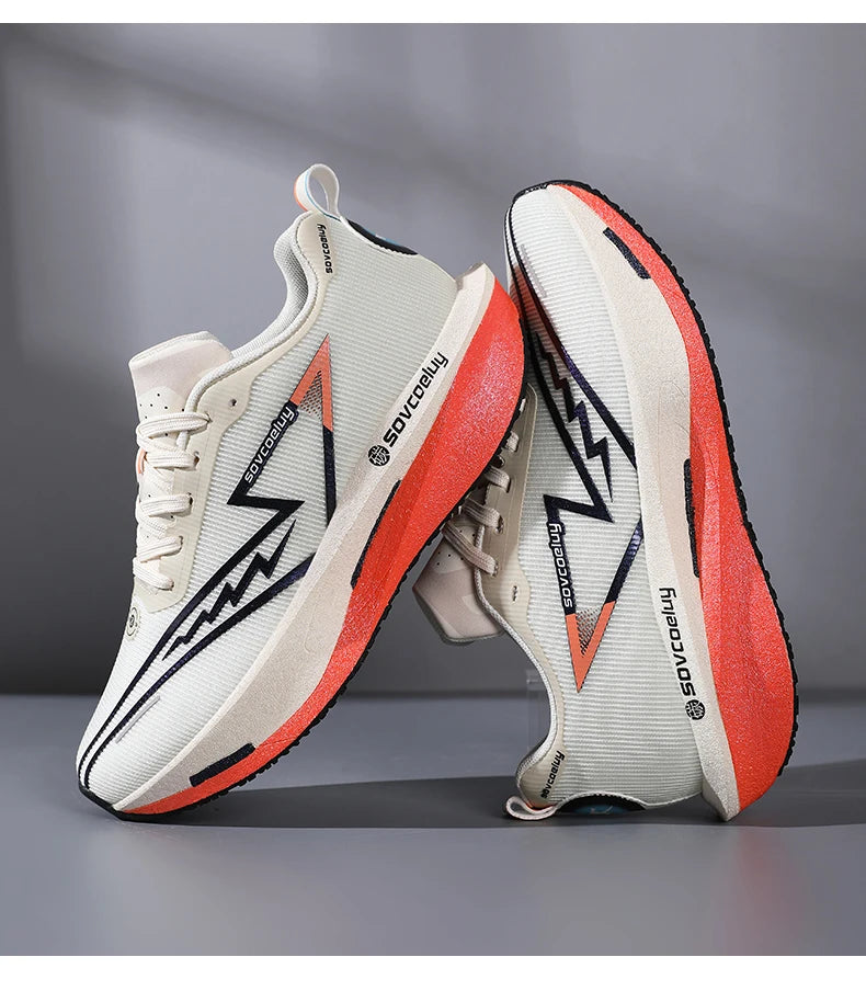Men's Running Shoes - Air-Mesh Lace-Up Pair