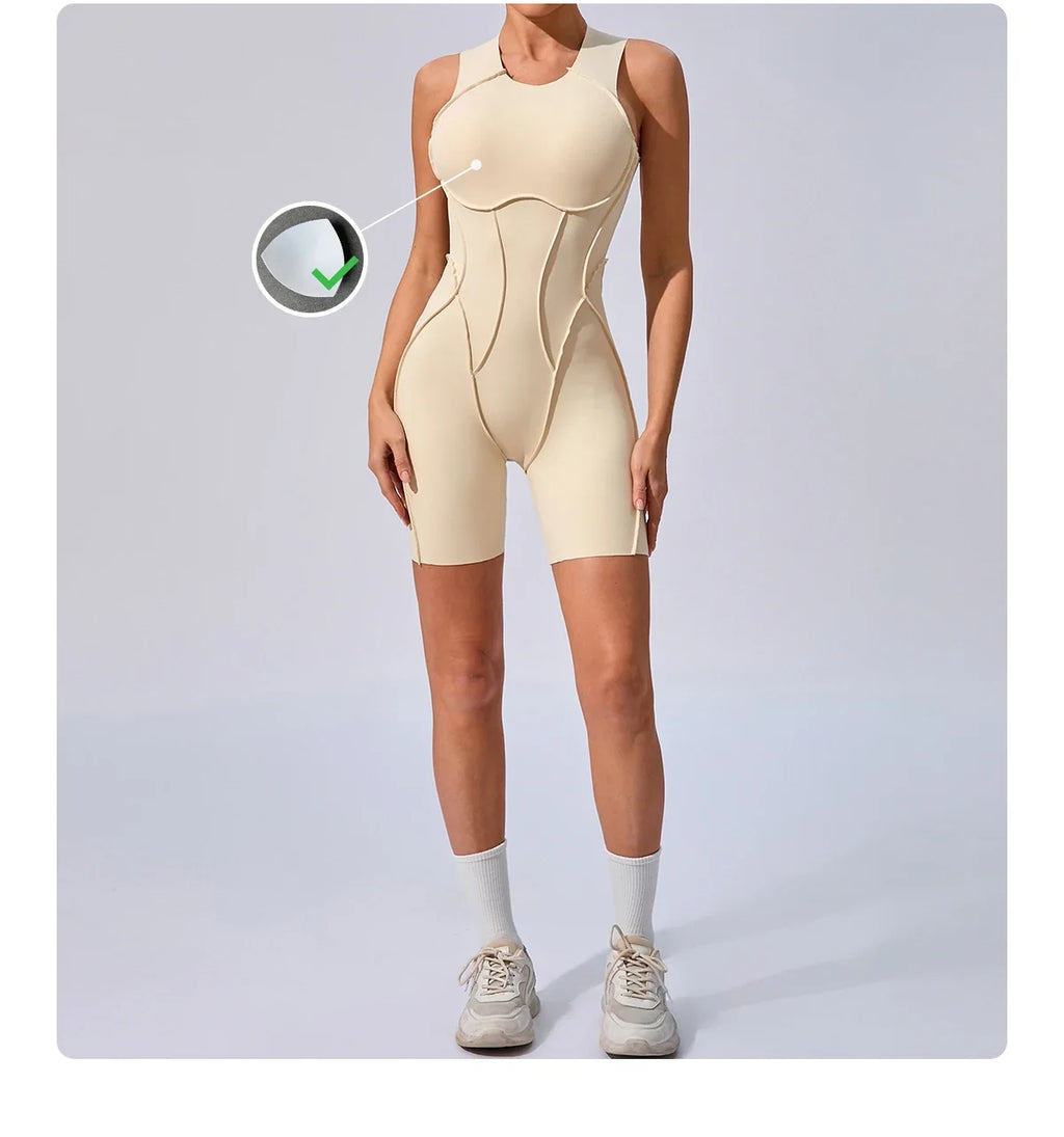 Women's Workout Jumpsuit – Padded Activewear Bodysuit