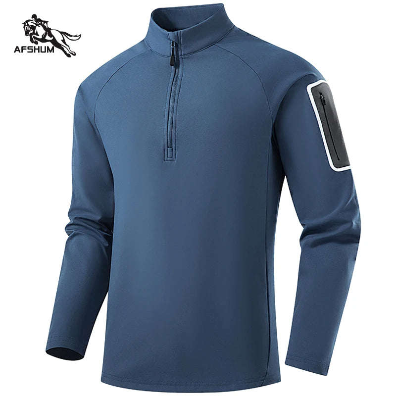 Men's Pullover - Three-Quarter-Sleeve Polyester Top
