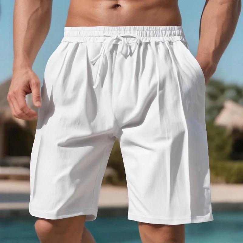 Men's Beach Shorts - Drawstring Knee-Length Pair