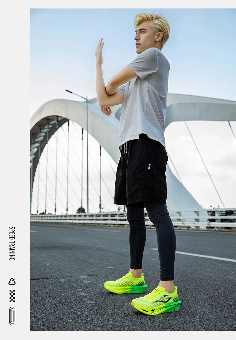 Men's Running Shoes - Air-Mesh Lace-Up Pair