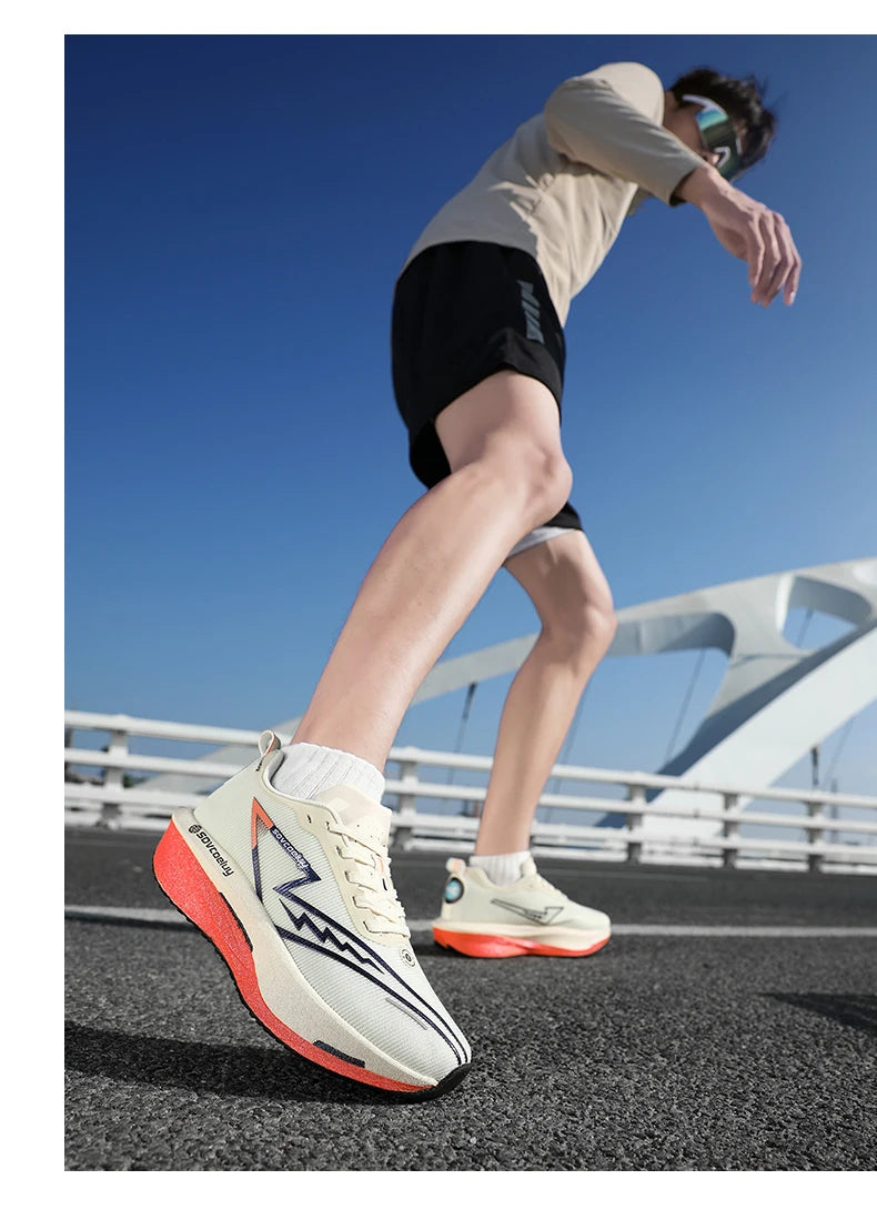 Men's Running Shoes - Air-Mesh Lace-Up Pair