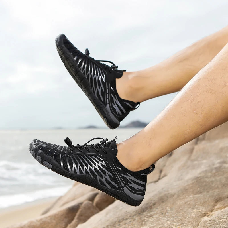 Men's Water Shoes - Mesh Lace-Up Aqua Shoes