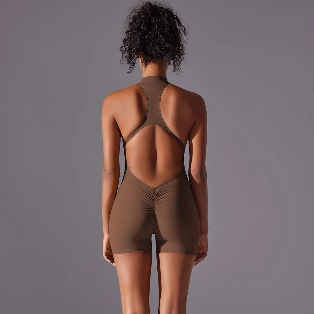 Women's Gym Jumpsuit – Backless Push – Up Style