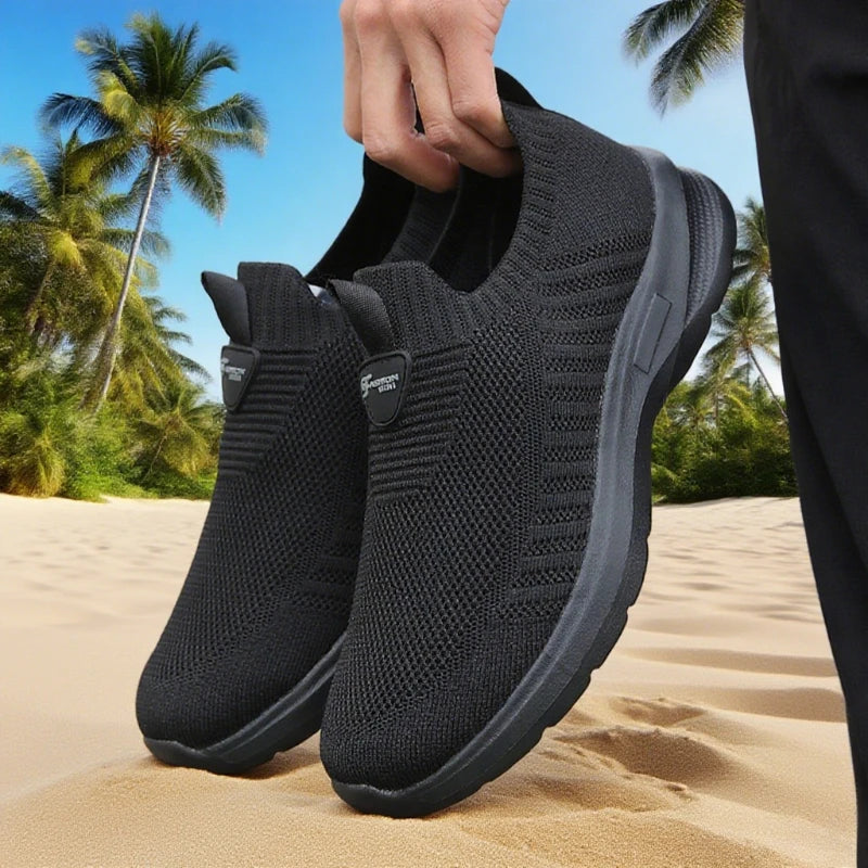 Men's Walking Shoes - Slip-On Mesh Sneakers
