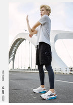 Men's Running Shoes - Air-Mesh Lace-Up Pair