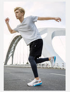 Men's Running Shoes - Air-Mesh Lace-Up Pair