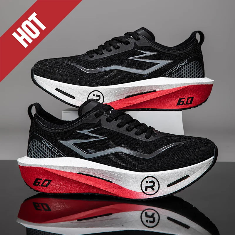 Men's Running Shoes - Air-Mesh Lace-Up Pair