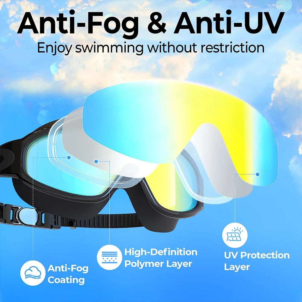 Women's Swim Goggles - Wide-View Adjustable Pair
