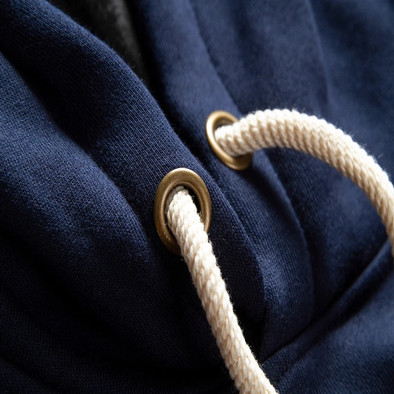 Men's Hoodie - Cotton-Blend Casual Pullover