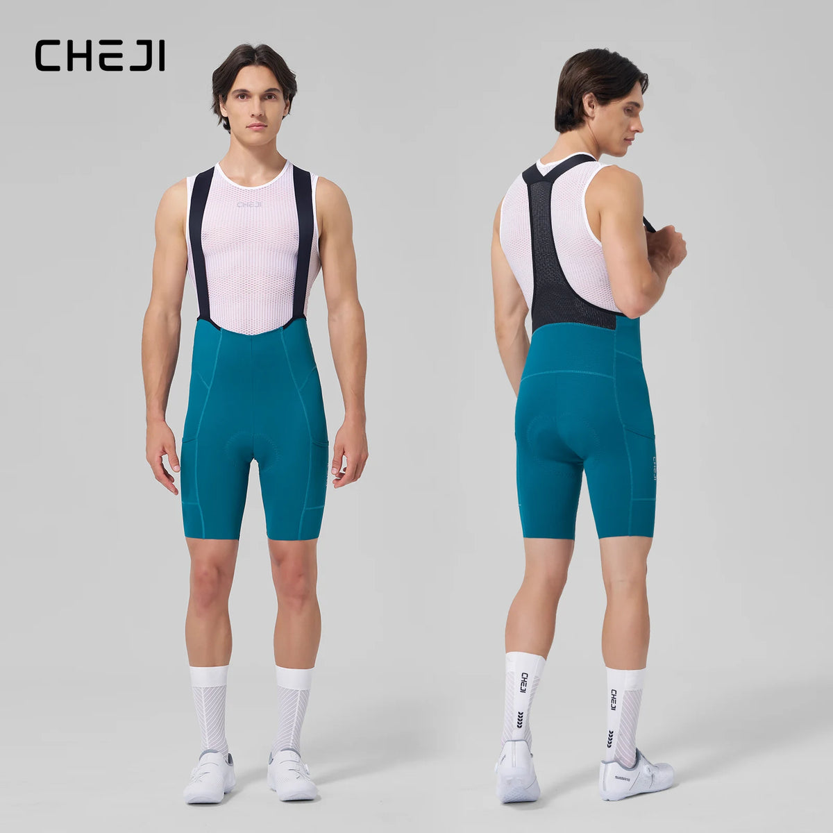 Men's Cycling Bib Shorts - Nylon Stretch Riding Shorts