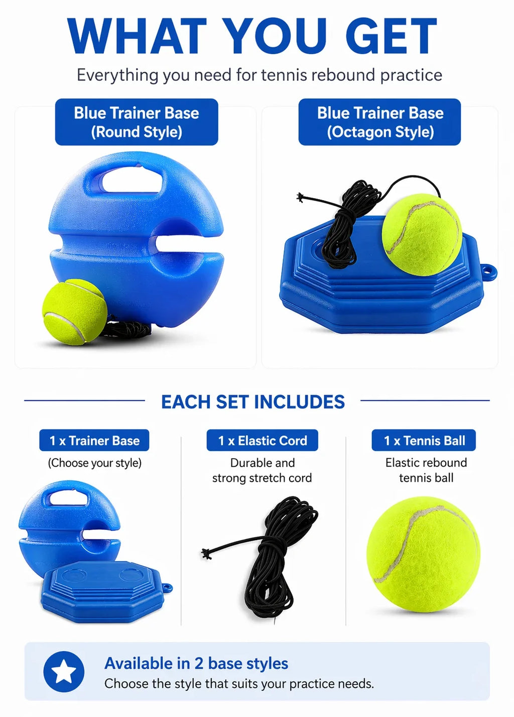 Tennis Trainer - Rebound Ball Practice Set