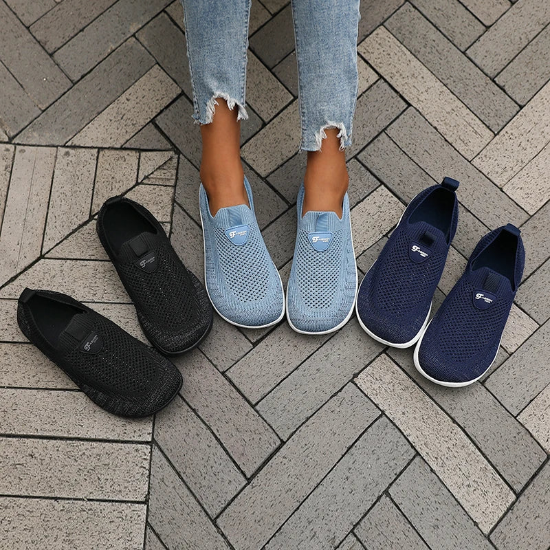 Women's Walking Shoes - Wide-Toe Slip-On Pair