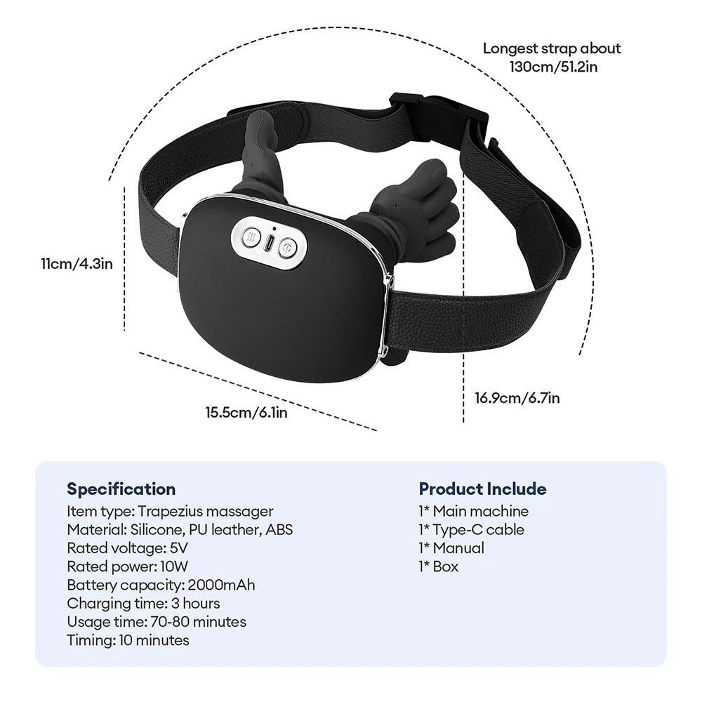 Neck Massager - Wireless Shoulder and Trapezius Device