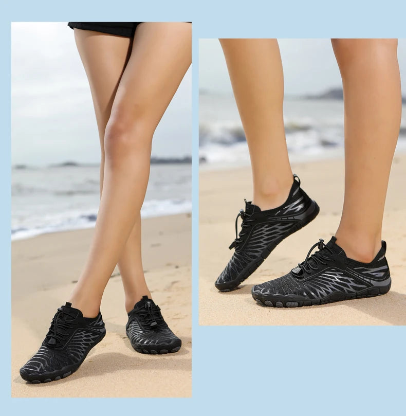Men's Water Shoes - Mesh Lace-Up Aqua Shoes