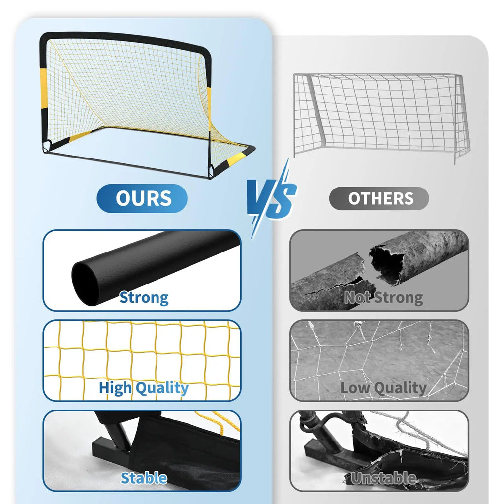 Soccer Goal Set - Two 6 × 4 ft Pop-Up Nets