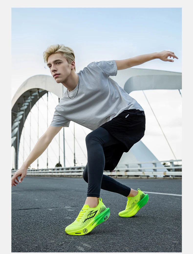 Men's Running Shoes - Air-Mesh Lace-Up Pair