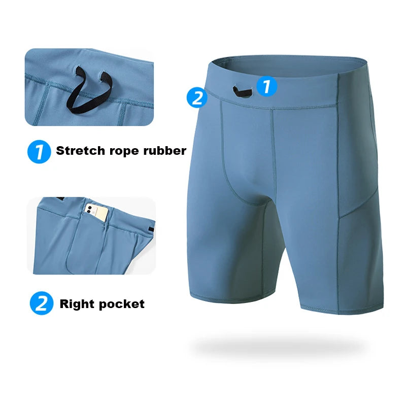 Men's Compression Shorts - Running Tights with Pocket