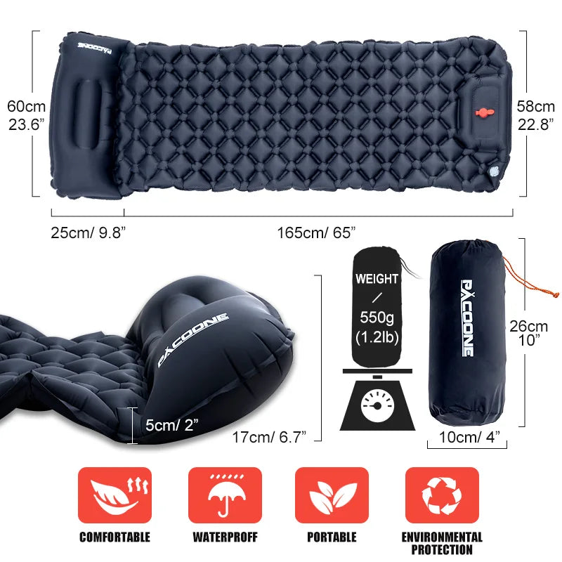 Camping Sleeping Pad - Inflatable TPU Nylon Mat