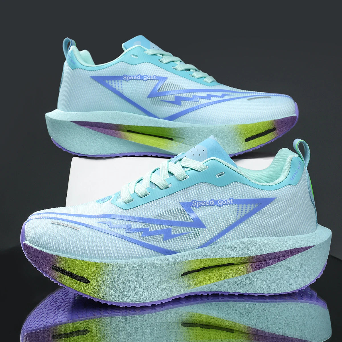 Men's Athletic Shoes - Mesh Lace-Up Pair
