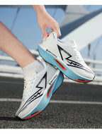 Men's Running Shoes - Air-Mesh Lace-Up Pair