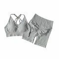 Women's Activewear Set – V – Back Sports Bra & Shorts
