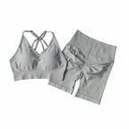 Women's Activewear Set – V – Back Sports Bra & Shorts