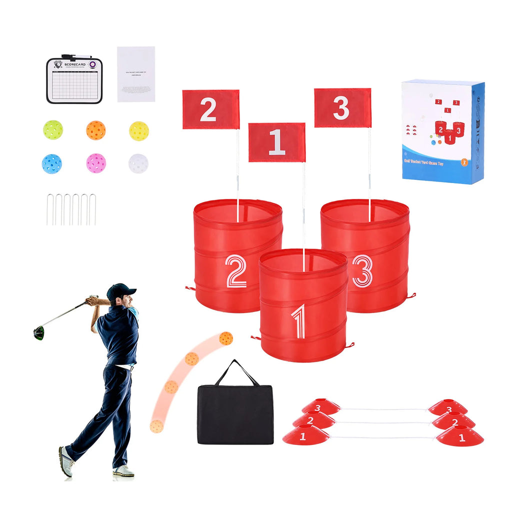 Backyard Golf Game - Portable Bucket Course Set