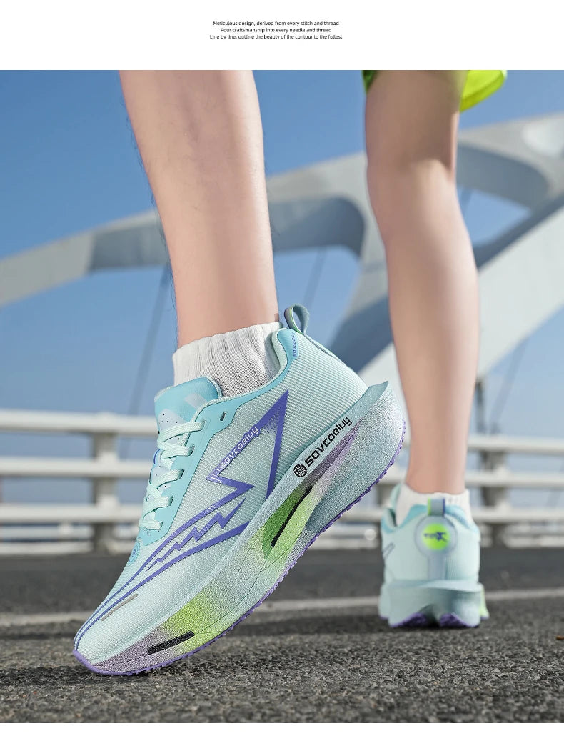 Men's Running Shoes - Air-Mesh Lace-Up Pair