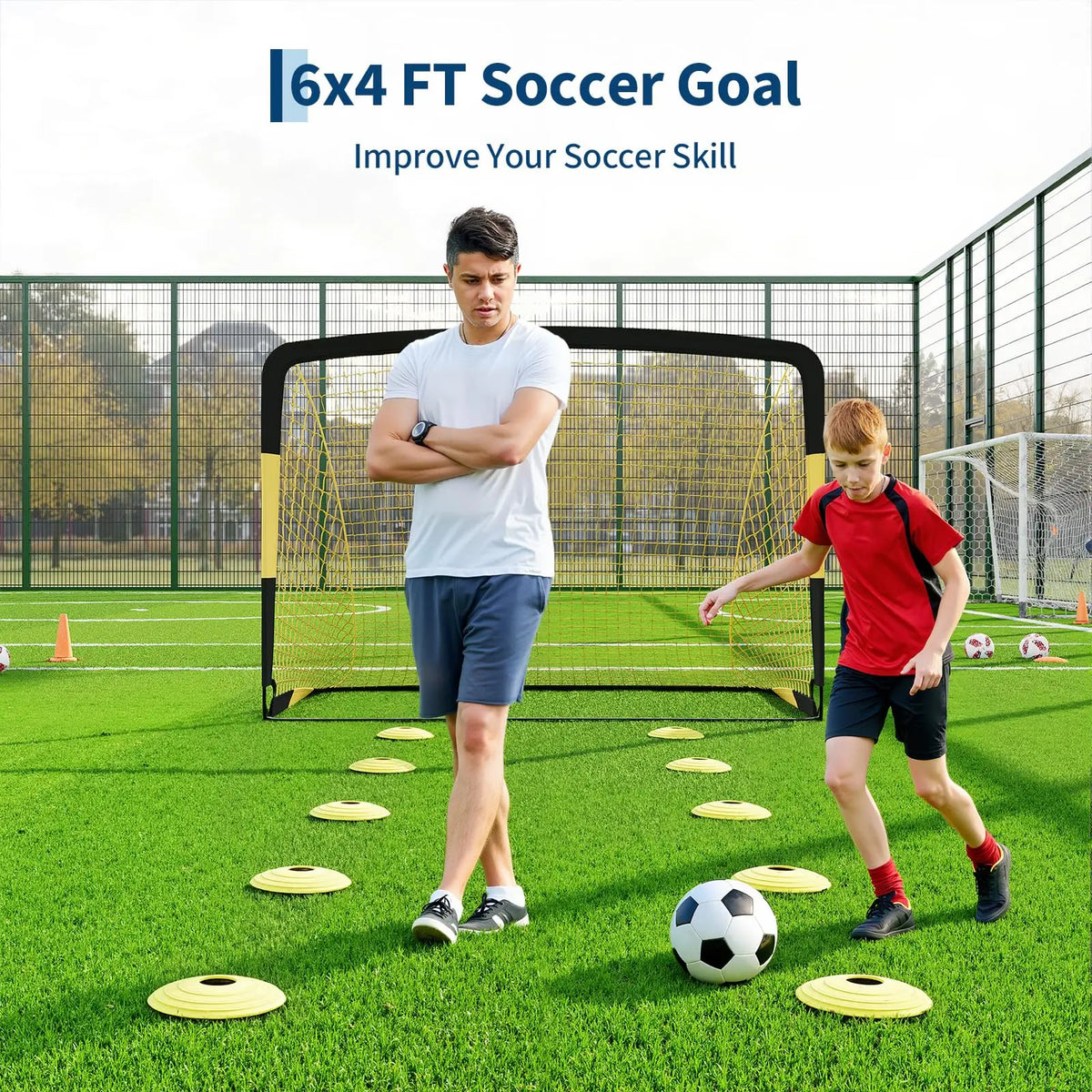 Soccer Goal Set - Two 6 × 4 ft Pop-Up Nets
