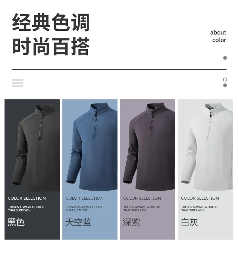 Men's Pullover - Three-Quarter-Sleeve Polyester Top