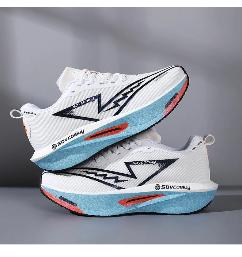 Men's Running Shoes - Air-Mesh Lace-Up Pair