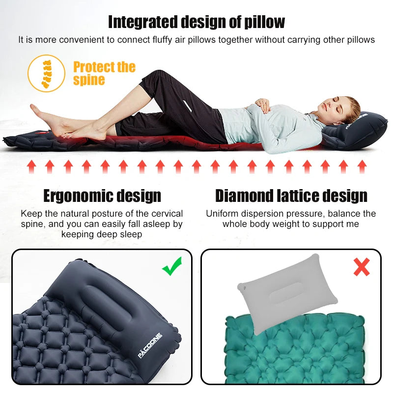 Camping Sleeping Pad - Inflatable TPU Nylon Mat