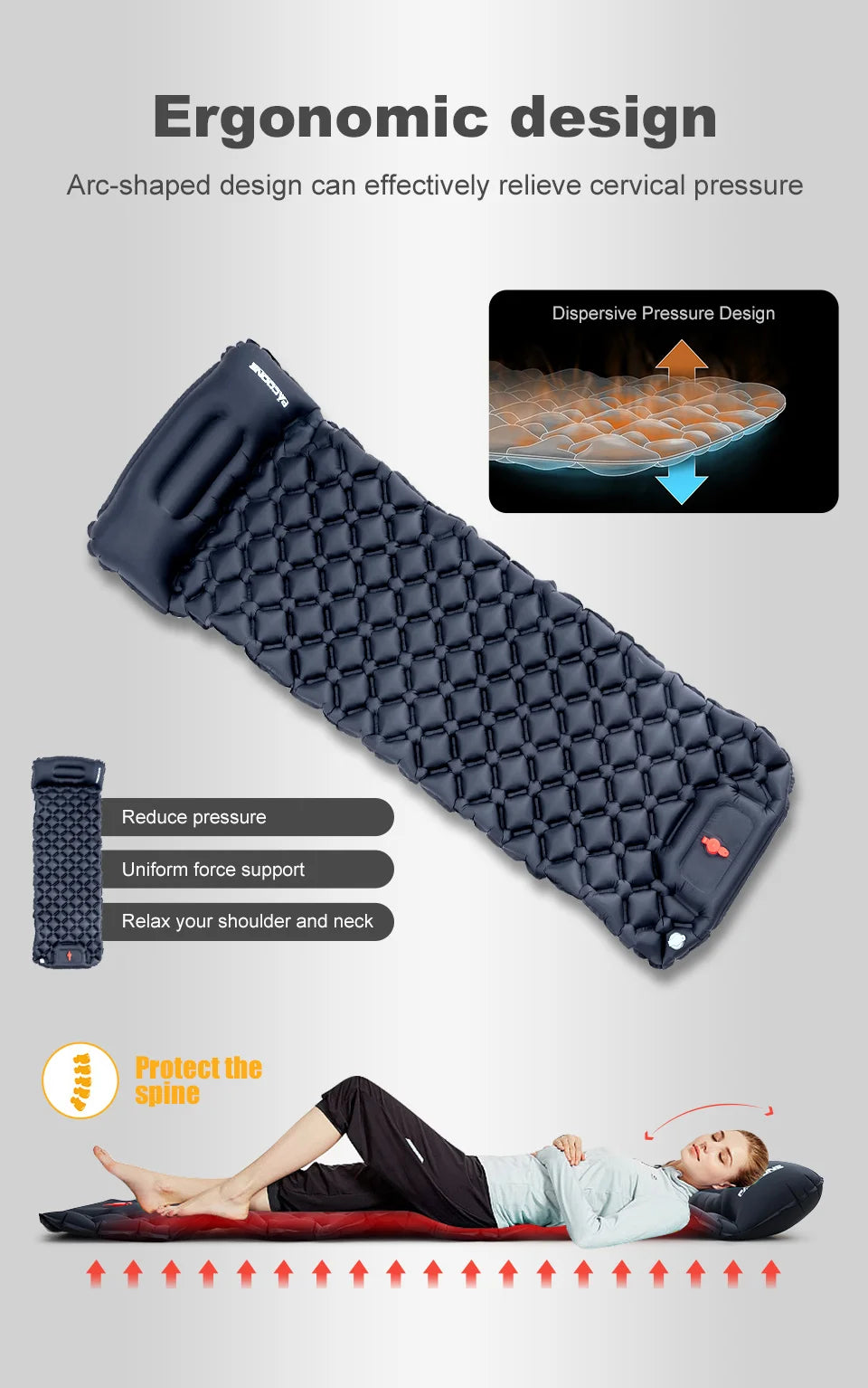 Camping Sleeping Pad - Inflatable TPU Nylon Mat