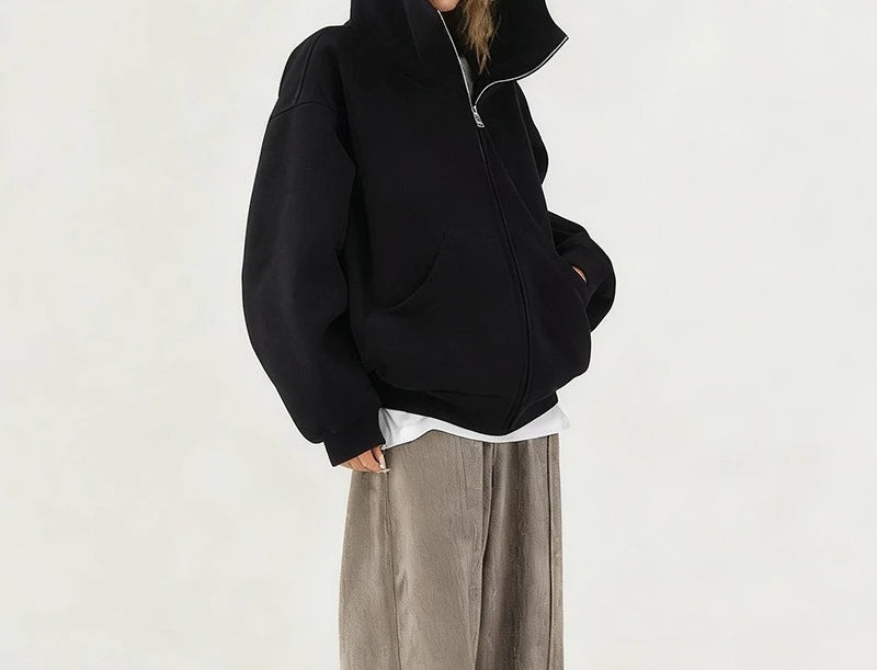 Women's Zip Hoodie - Loose Polyester Layer
