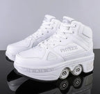 Women's Roller Skate Shoes - Four-Wheel Lace-Up Pair