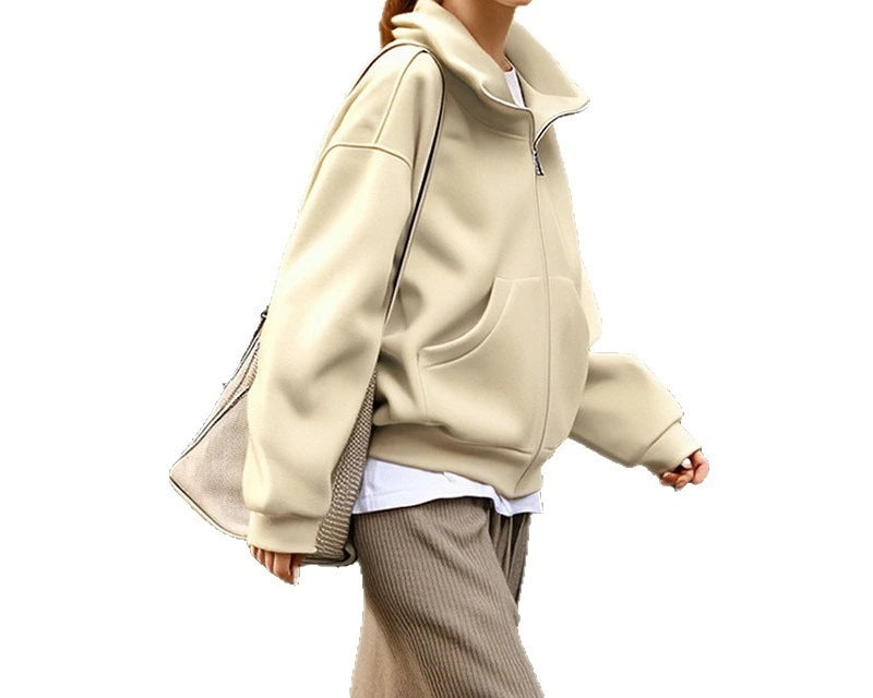 Women's Zip Hoodie - Loose Polyester Layer