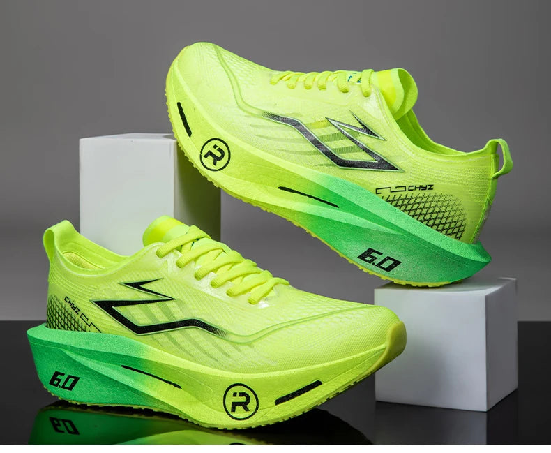 Men's Running Shoes - Air-Mesh Lace-Up Pair