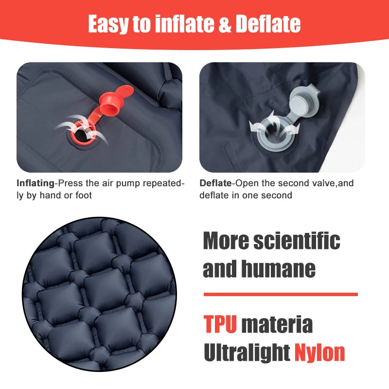 Camping Sleeping Pad - Inflatable TPU Nylon Mat