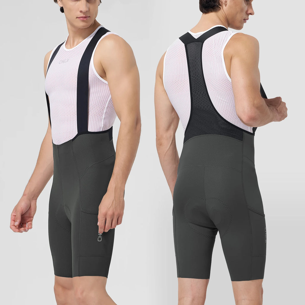 Men's Cycling Bib Shorts - Nylon Stretch Riding Shorts