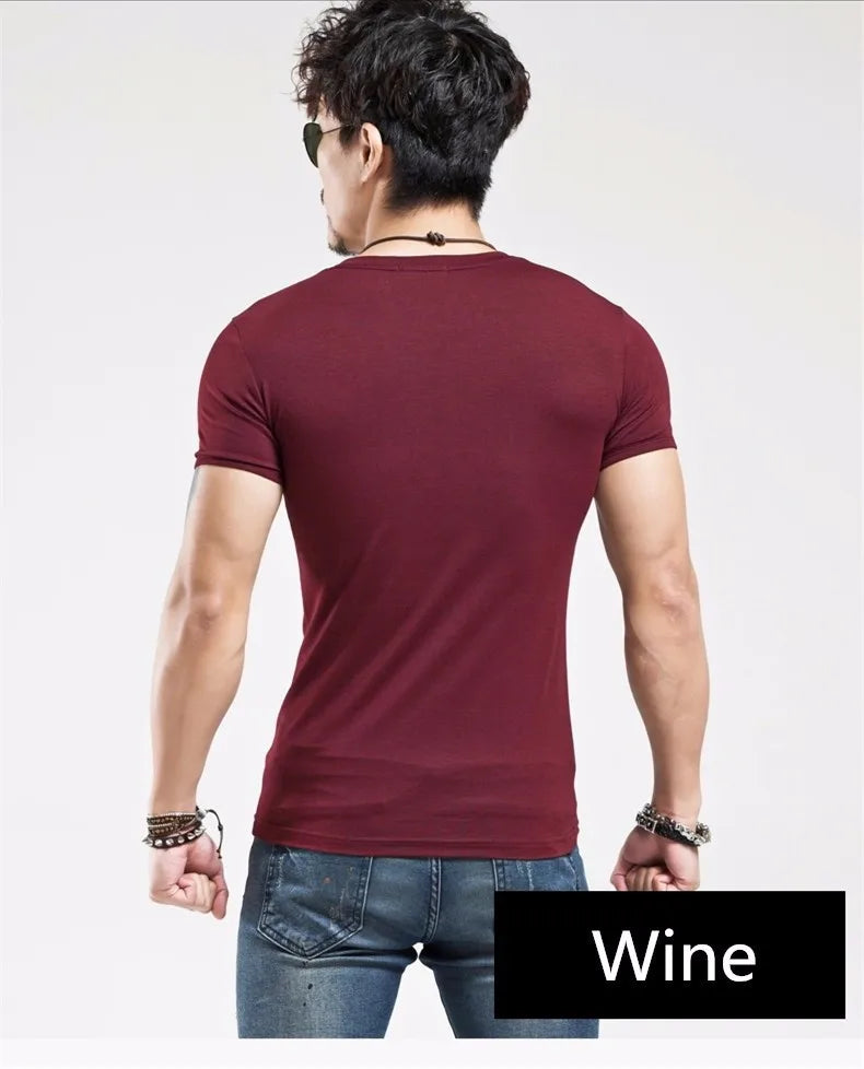 Men's Training T-Shirt - V-Neck Short-Sleeve Top