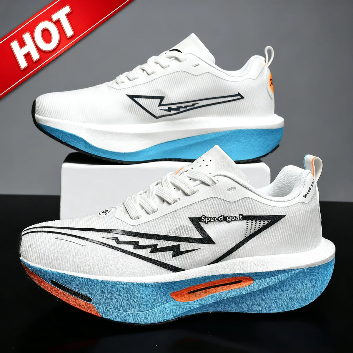 Men's Athletic Shoes - Mesh Lace-Up Pair